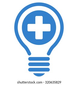 Medical Bulb vector icon. Style is flat symbol, cobalt color, rounded angles, white background.