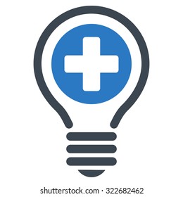 Medical Bulb vector icon. Style is bicolor flat symbol, smooth blue colors, rounded angles, white background.