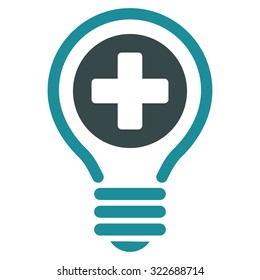 Medical Bulb vector icon. Style is bicolor flat symbol, soft blue colors, rounded angles, white background.