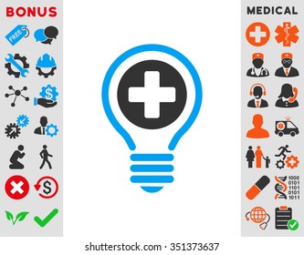 Medical Bulb vector icon. Style is bicolor flat symbol, blue and gray colors, rounded angles, white background.