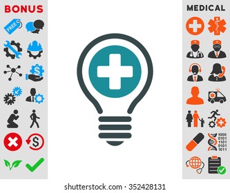 Medical Bulb vector icon. Style is bicolor flat symbol, soft blue colors, rounded angles, white background.