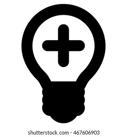 Medical Bulb vector icon. Style is outline flat icon symbol, black color, white background.