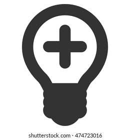 Medical Bulb vector icon. Style is contour flat icon symbol, gray color, white background.