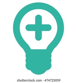 Medical Bulb vector icon. Style is linear flat icon symbol, cyan color, white background.