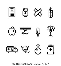medical bundle set pixel art