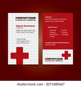 Medical Business Card | Healthcare Business Card | Business Card For Doctor | Vertical Template 