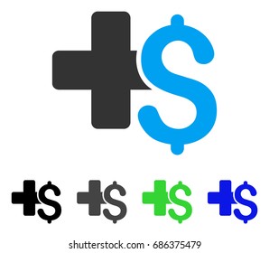 Medical Business flat vector pictogram. Colored medical business gray, black, blue, green pictogram versions. Flat icon style for application design.