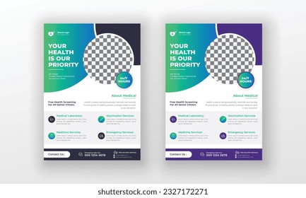 Medical Business flyer poster template design