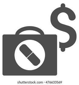 Medical Business icon. Vector style is flat iconic symbol with rounded angles, gray color, white background.