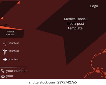 medical business social media post template for 
Hospital. color ribbon decoration promotion web banners 