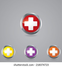 Medical button set .vector
