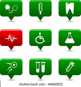 Medical  button set. Vector illustration.