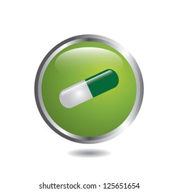 Medical button whit pill.vector