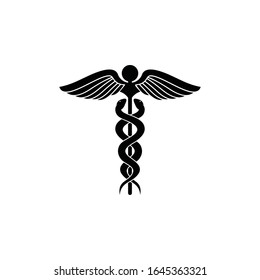 Caduceus Health Symbol Asclepiuss Wand Linear Stock Vector (Royalty ...