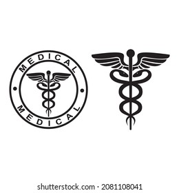 Medical caduceus logo  icon vector illustration symbol