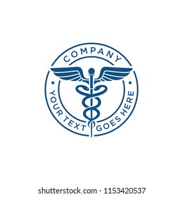 Medical caduceus logo symbol