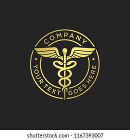 Medical Caduceus Logo Symbol