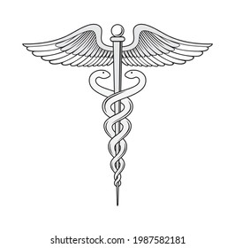 Medical caduceus symbol design illustration vector eps format , suitable for your design needs, logo, illustration, animation, etc.