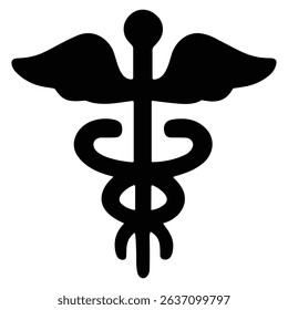 Medical caduceus symbol for healthcare