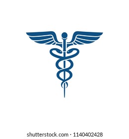 Medical caduceus symbol icon vector