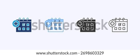 Medical Calendar Icon Set Multiple Style Collection