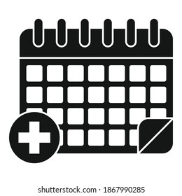Medical calendar icon. Simple illustration of medical calendar vector icon for web design isolated on white background