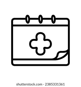 medical calendar icon vector isolated
