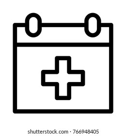 medical calendar line icon
