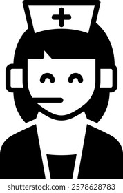 Medical Call Center Icon Glyph Vector Illustration