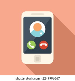 Medical call icon flat vector. Health patient. Care clinic