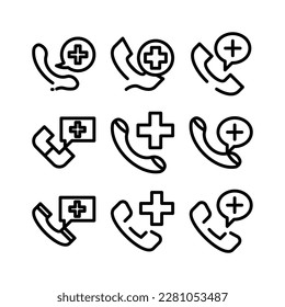 medical call icon or logo isolated sign symbol vector illustration - Collection of high quality black style vector icons
