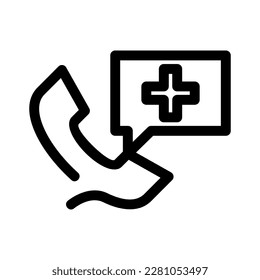 medical call icon or logo isolated sign symbol vector illustration - high quality black style vector icons
