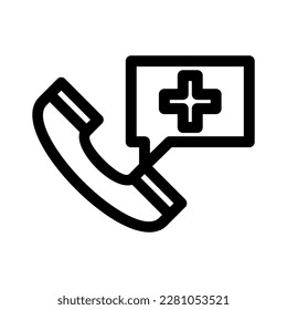 medical call icon or logo isolated sign symbol vector illustration - high quality black style vector icons
