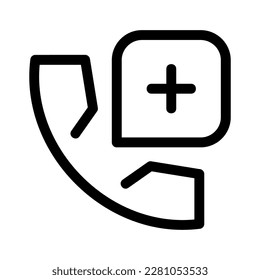 medical call icon or logo isolated sign symbol vector illustration - high quality black style vector icons
