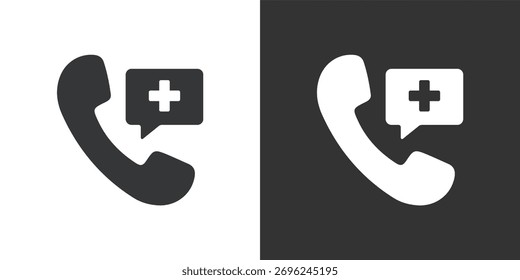 Icono de llamada médica. Icono de la serie de glifos sólidos