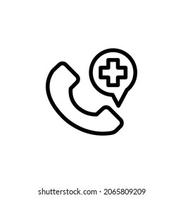 Llamada Médica Con Vector De Icono De Contorno