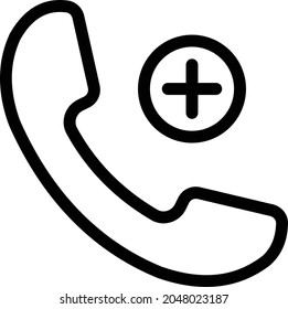 medical call vector thin line icon