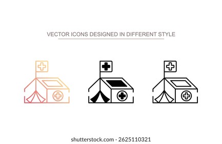 Medical Camp icon design with white background stock illustration
