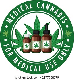 Medical Cannabis Badge Logo Illustration