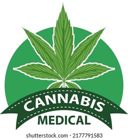 Medical Cannabis Badge Logo Illustration Stock Vector (Royalty Free ...