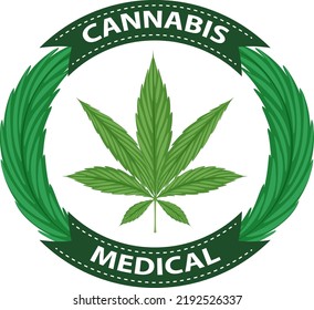 Medical Cannabis Badge Logo Illustration