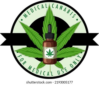 Medical Cannabis Badge Logo Illustration