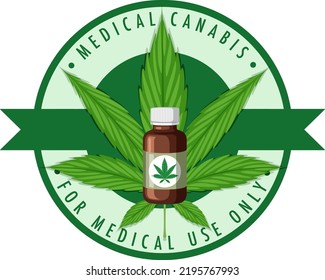 Medical Cannabis Badge Logo Illustration