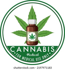 Medical Cannabis Badge Logo Illustration