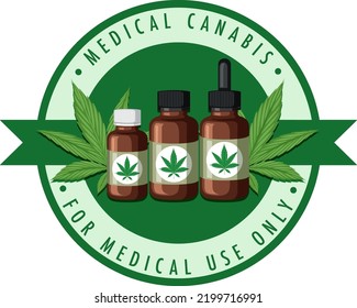 Medical Cannabis Badge Logo Illustration