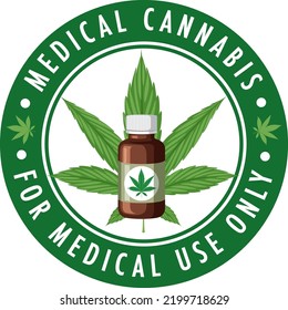 Medical Cannabis Badge Logo Illustration