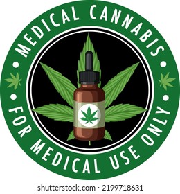 Medical Cannabis Badge Logo Illustration