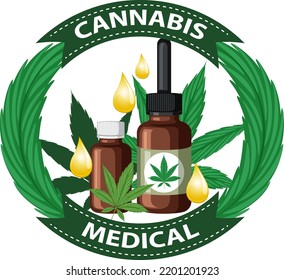 Medical Cannabis Badge Logo Illustration