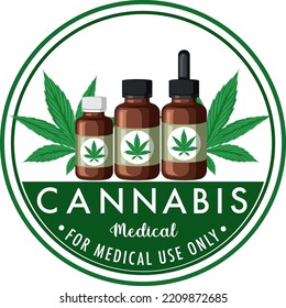 Medical Cannabis Badge Logo Illustration