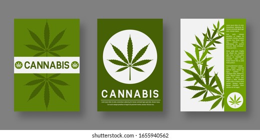 Meldebögen für medizinische Cannabis-Cover mit Blattsilhouette für Design